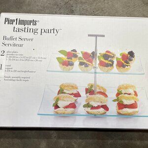NEW Pier 1 Imports Tasting Party Two 2 Tiered Buffet Server Serviteur Appetizers